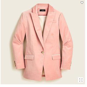 J CREW Willa blazer in stretch velvet in Salmon~4~NWOT